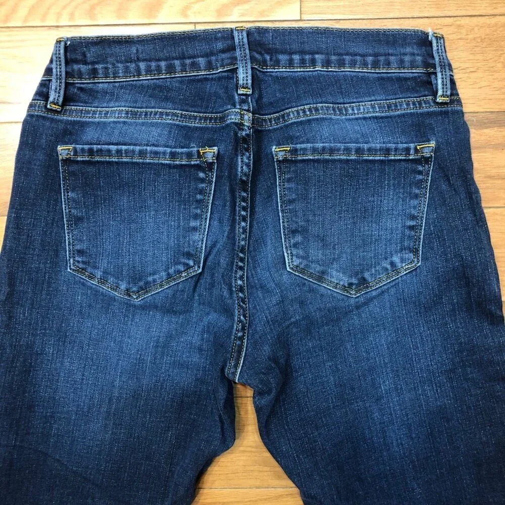 Frame Le Garcon Mid Rise Straight Leg Blue Jeans Size 25